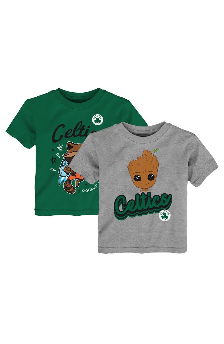 Outerstuff Toddler Heather Gray Boston Celtics Two-Piece Guardians Of The Galaxy T-Shirt Set, Main, color, Heather Gray