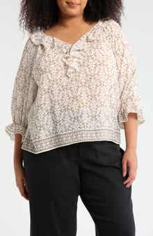 MAX STUDIO Ruffle Woven Top