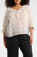 MAX STUDIO Ruffle Woven Top