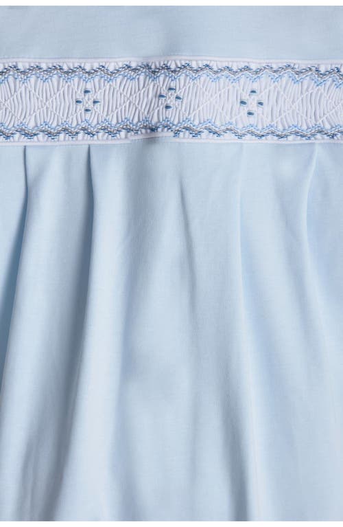 Babycottons Smock Pima Footed Playsuit In Blue