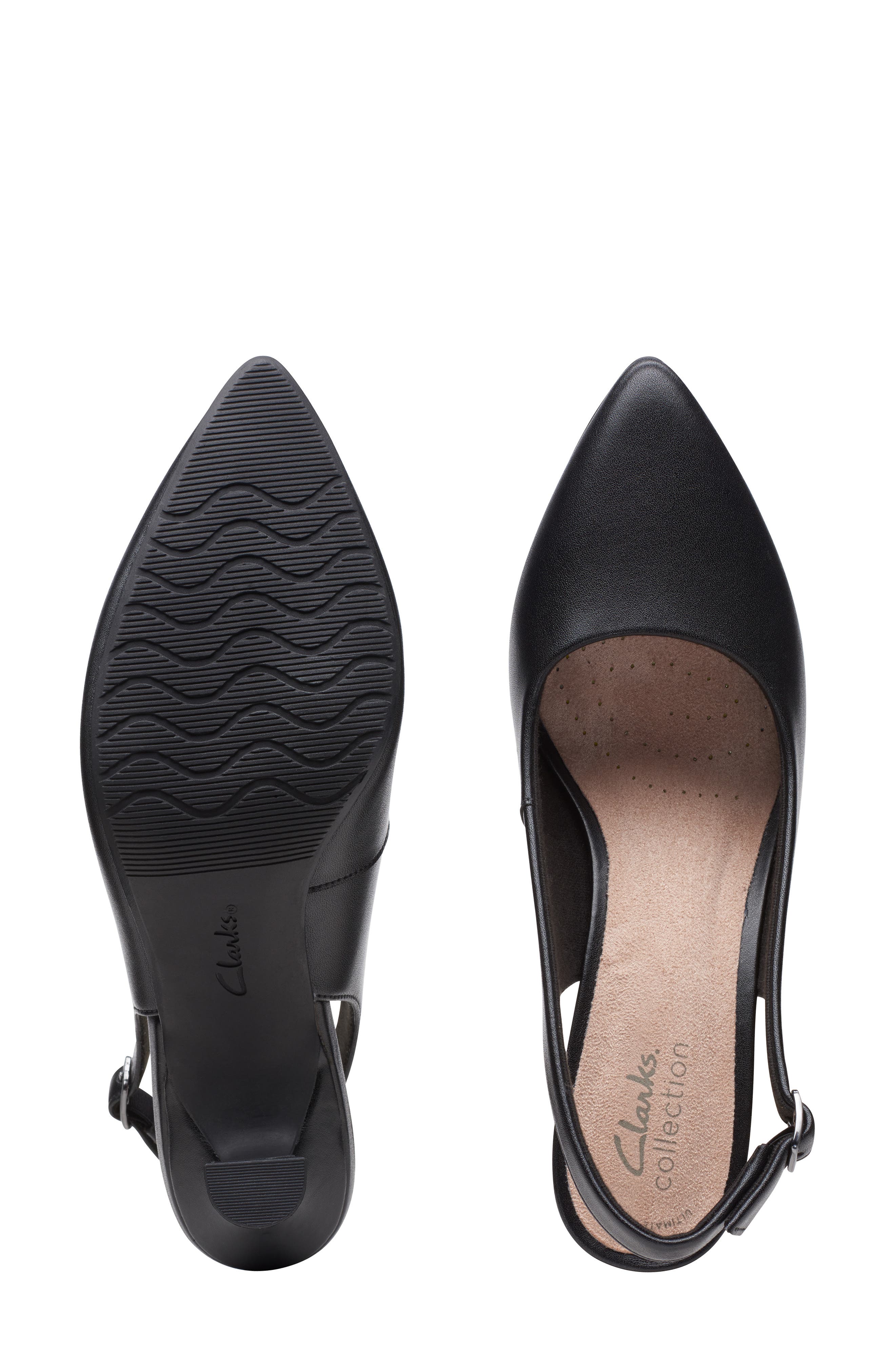 Clarks<sup>®</sup> Kataleyna Step Slingback Pump, Alternate, color, Black Leather