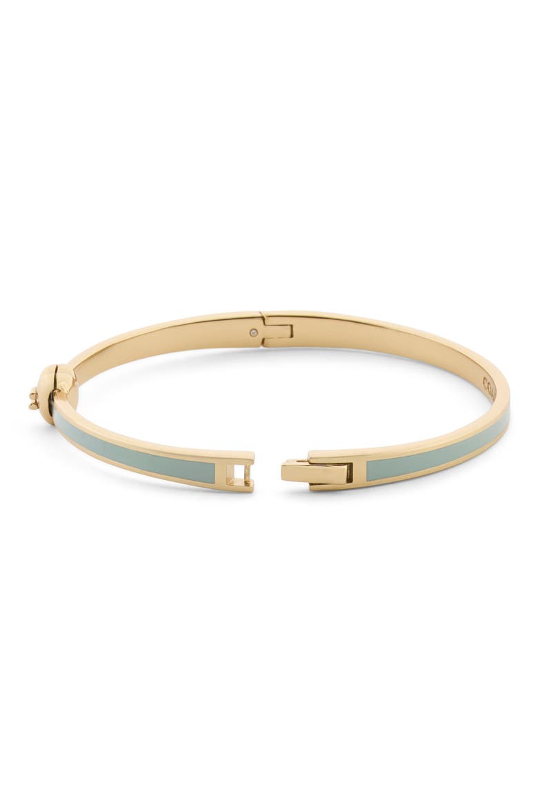 Heart Enamel Hinge Bangle, Alternate, color, GREEN/ GOLD