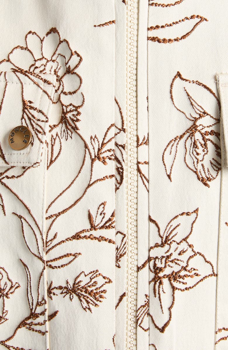 Moncler Nepeta Hooded Floral Brocade Jacket, Alternate, color, Print
