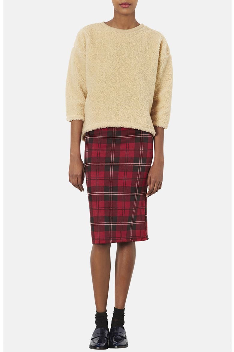 Plaid Tube Skirt, Alternate, color, RED