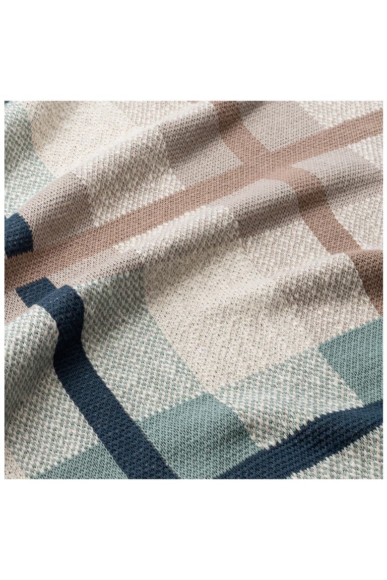 Plaid Cotton Knit Blanket, Alternate, color, BEIGE