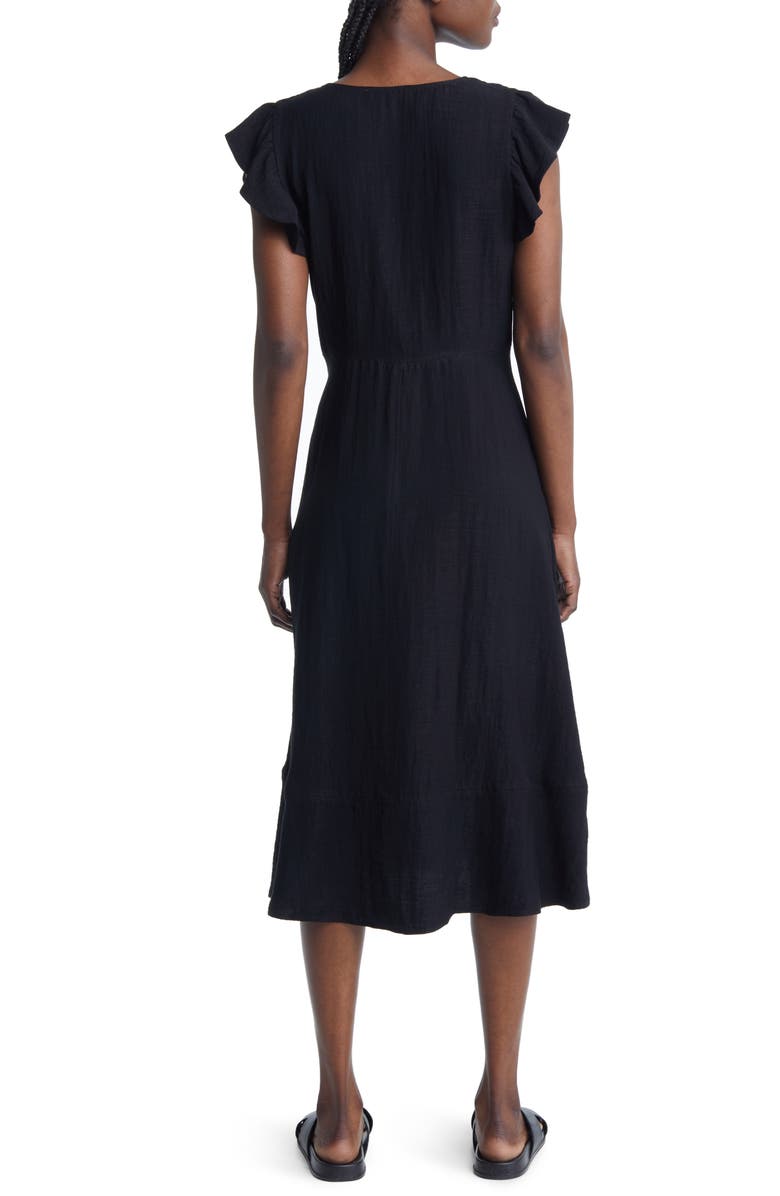 Treasure & Bond Flutter Sleeve V-Neck Midi Dress, Alternate, color, 