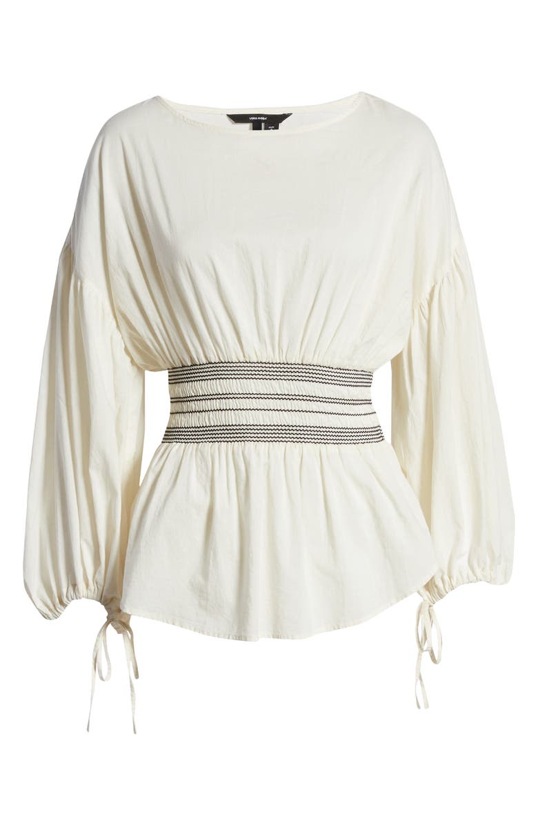 VERO MODA Nova Long Sleeve Woven Smocked Top, Alternate, color, 