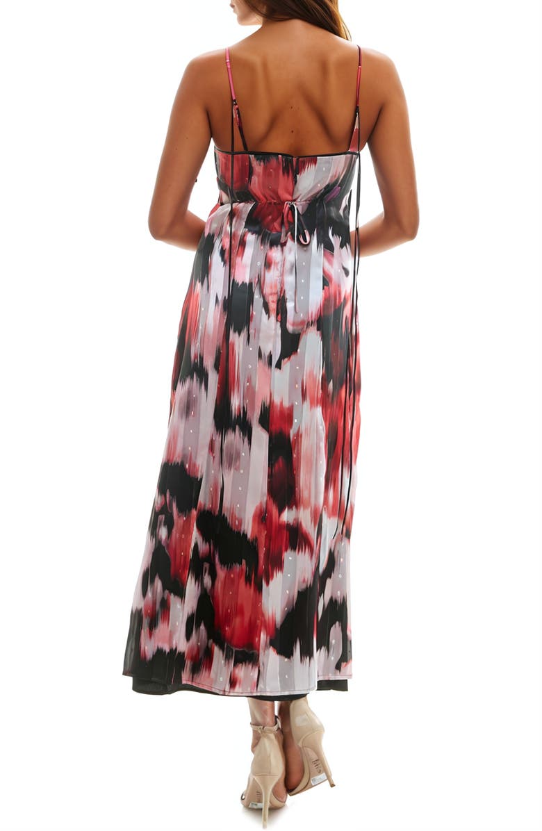 Socialite Metallic Clip Dot Chiffon Maxi Dress, Alternate, color, Black/ Red