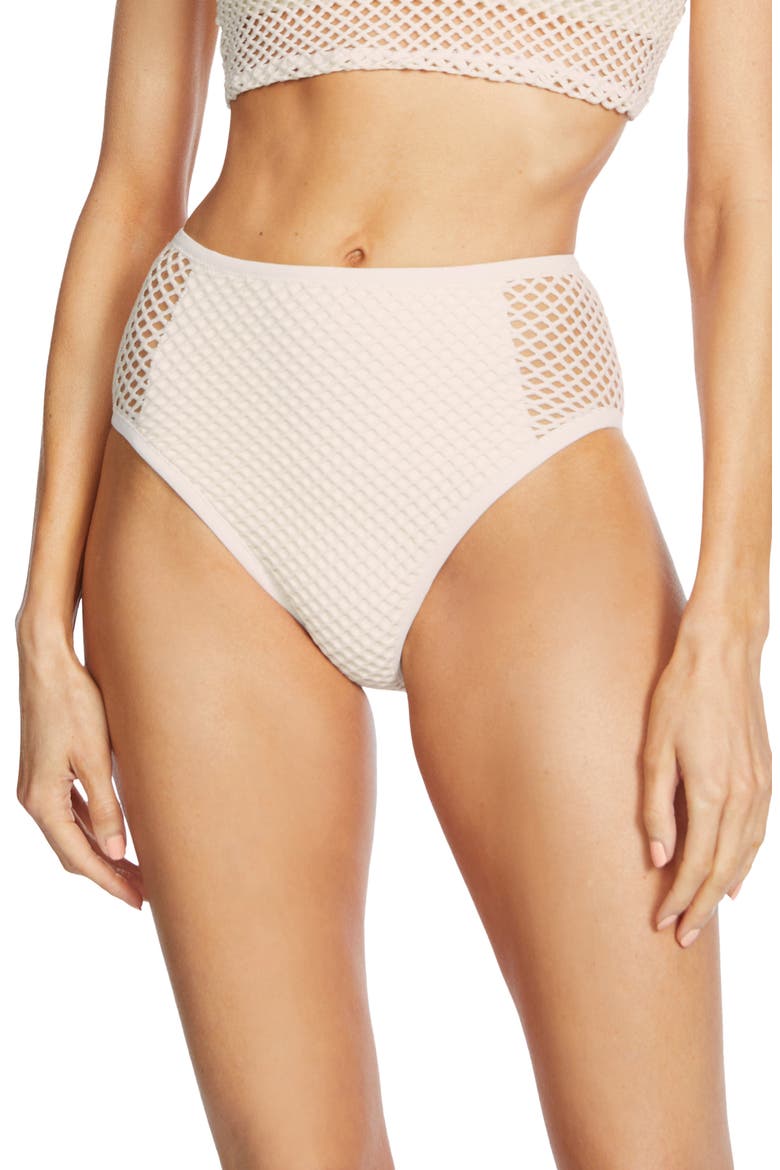 Pua High Waist Bikini Bottoms, Main, color, ECRU