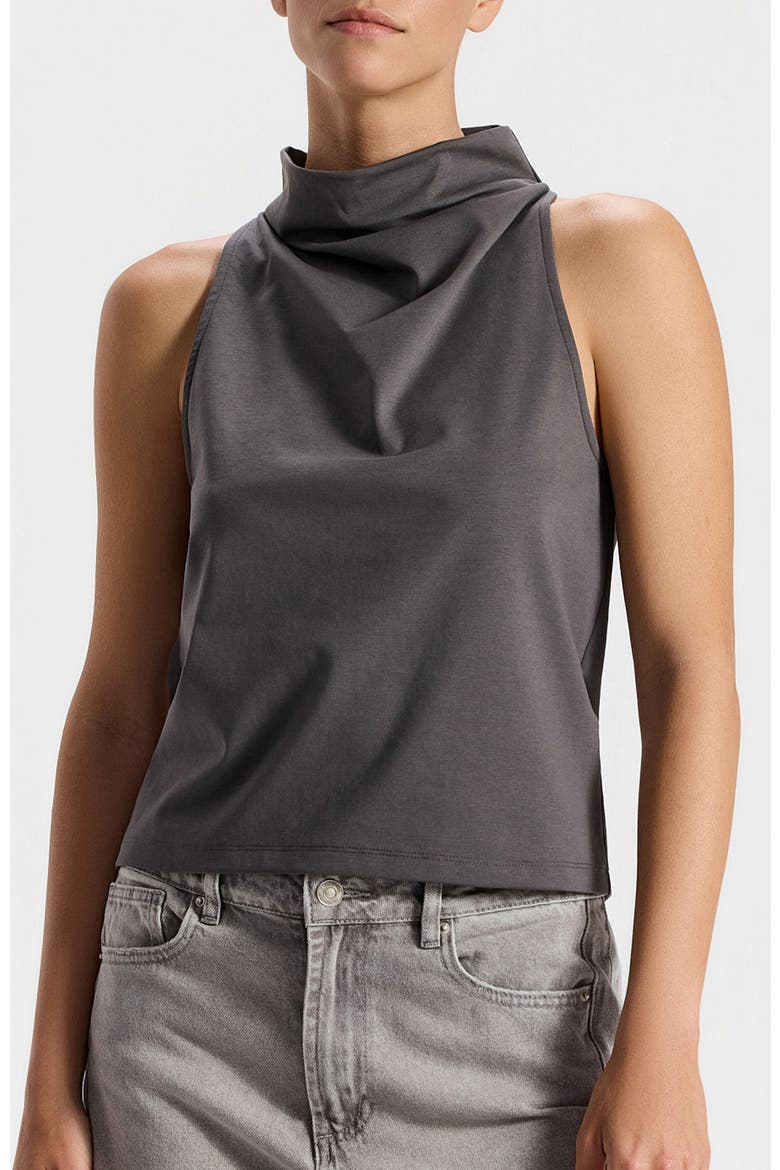 Yam High-Neck Sleeveless Top, Alternate, color, Grey