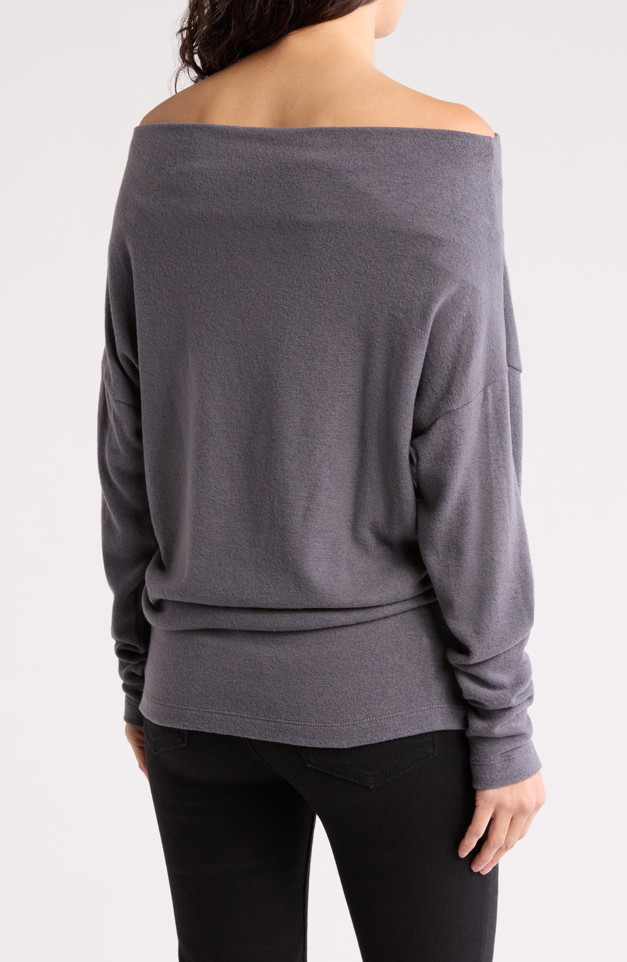 Brushed Knit Boat Neck Top - image 4