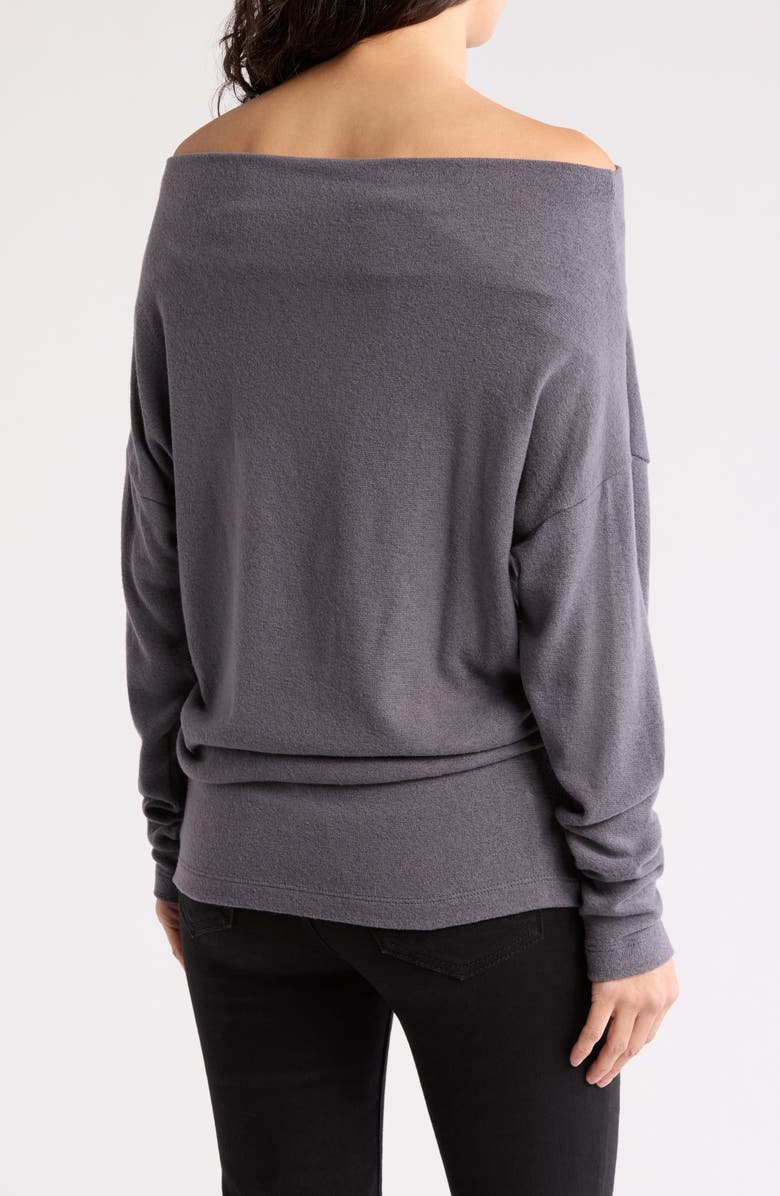 Renee C Brushed Knit Boat Neck Top, Alternate, color, Dark Cement