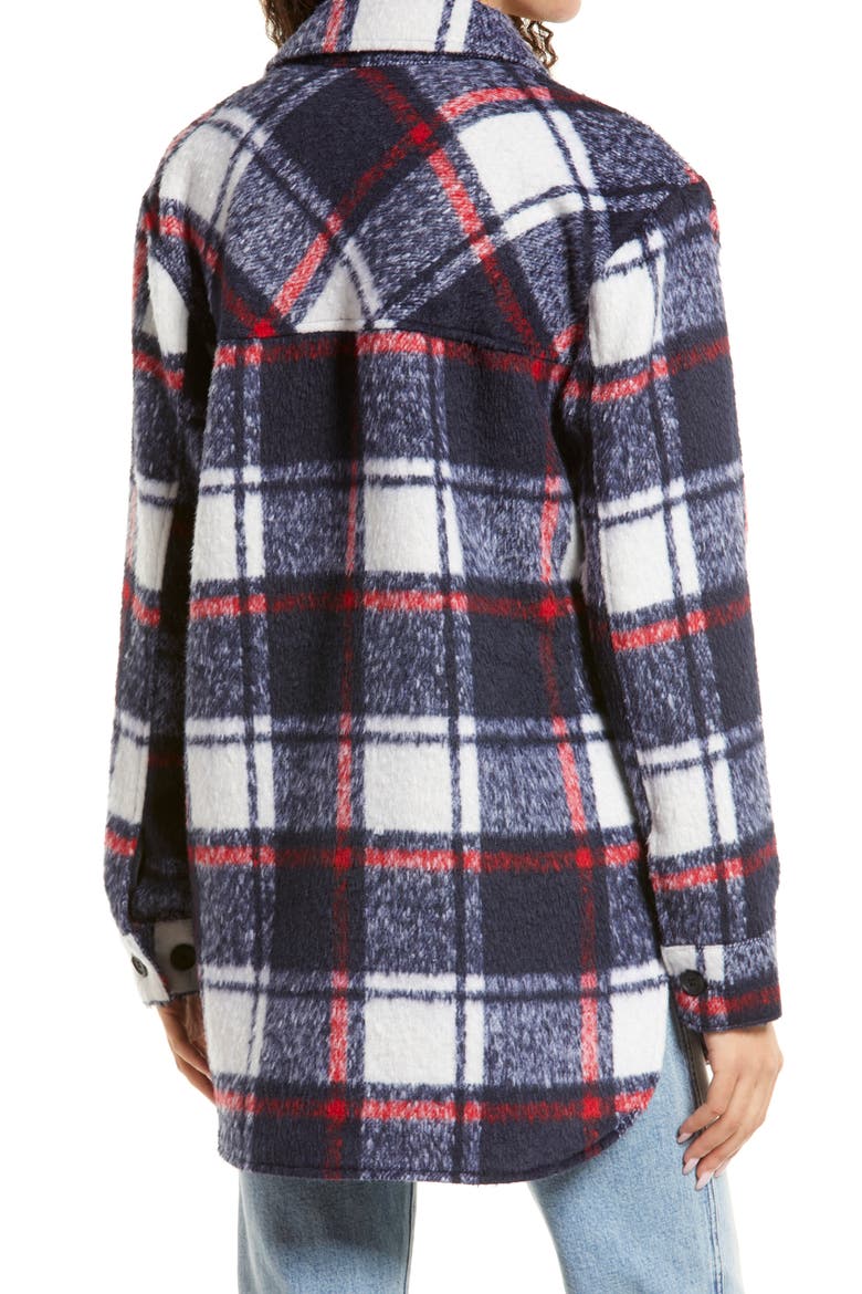 Long Shirt Jacket, Alternate, color, BLUE/ RED PLAID
