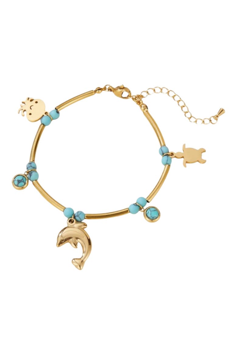 Seabreeze Sparkle Turquoise Bracelet, Alternate, color, Gold
