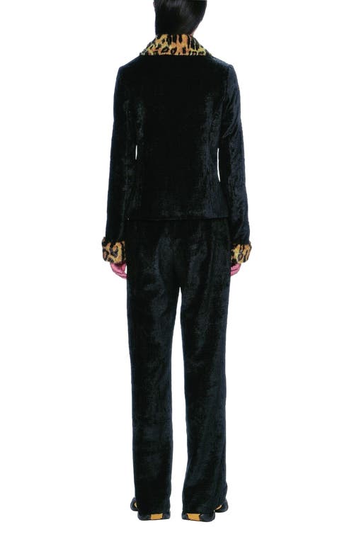 Anna Sui Tapestry Faux Fur Jacket In Black