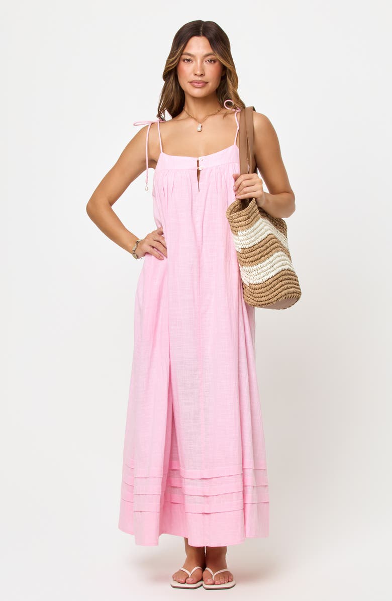 LSPACE Sunset Stroll Cotton Cover-Up Maxi Dress, Alternate, color, Rosewater