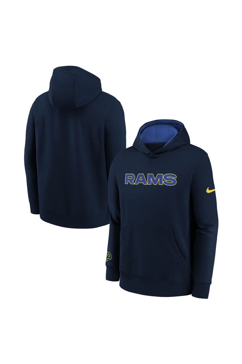 Youth Nike Midnight Blue Los Angeles Rams 2025 Rivalries Collection Club Hoodie, Main, color, Dark Blue