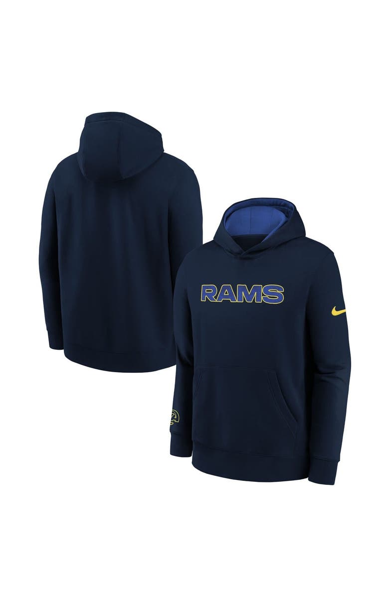Nike Youth Nike Midnight Blue Los Angeles Rams 2025 Rivalries Collection Club Hoodie, Main, color, Dark Blue