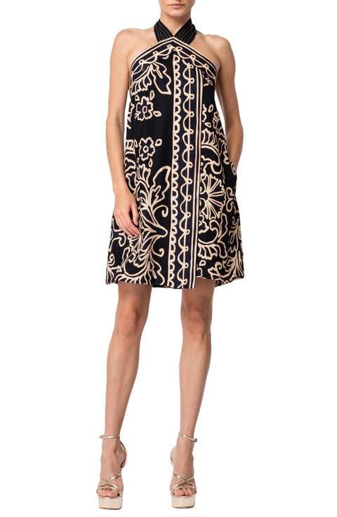 Varella Print Halter Dress