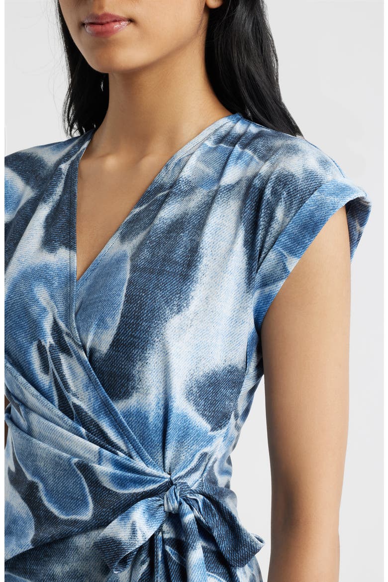 Floral Wrap Dress, Alternate, color, DISTANT MOUNTAIN MULTI