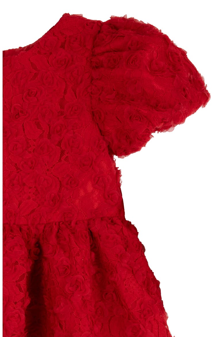 Kids' Soutache Puff Sleeve Dress, Alternate, color, RED