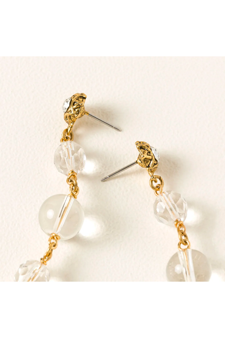 Waldorf Astoria Chandelier Earrings, Alternate, color, Gold / Clear