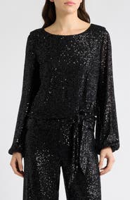 Tahari ASL Sequin Top