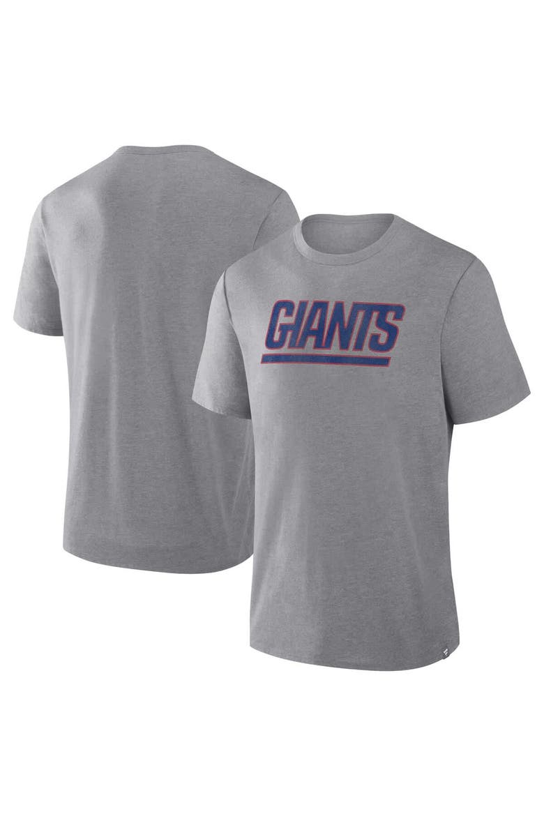 Men's Fanatics Heather Gray New York Giants Pass Rush Tri-Blend T-Shirt, Main, color, Heather Gray