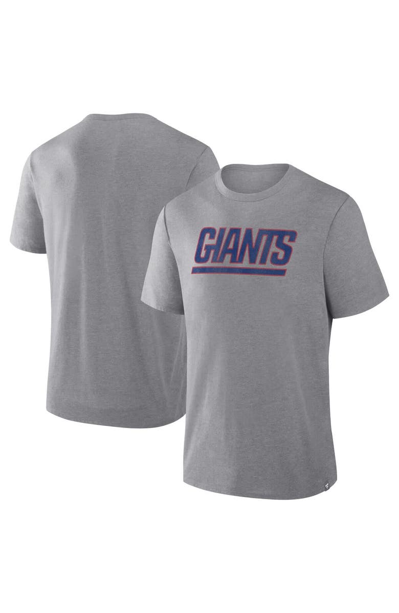 FANATICS Men's Fanatics Heather Gray New York Giants Pass Rush Tri-Blend T-Shirt, Main, color, Heather Gray