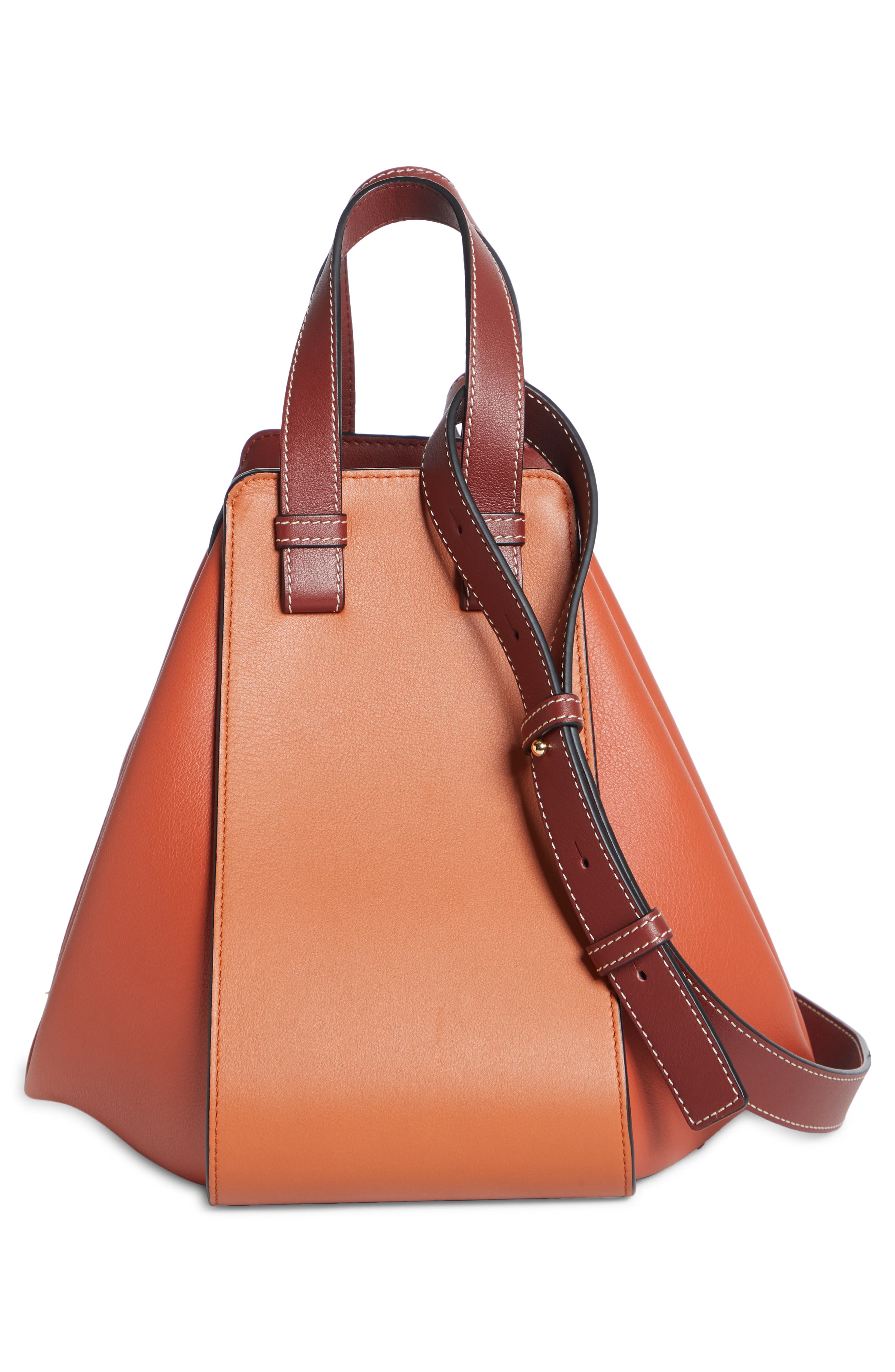Small Hammock Colorblock Leather Hobo, Alternate, color, SPICE ORANGE/PUMPKIN