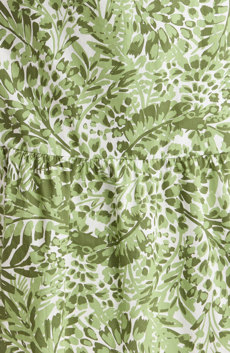 SUGARLIPS Irenan Leaf Zelie Cotton Midi Dress, Alternate, color, White/ Olives