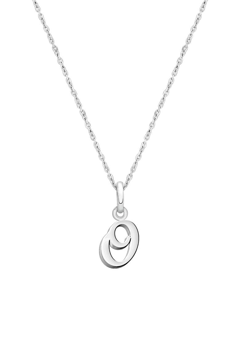 Sterling Silver Initial 12-14" Necklace, Main, color, Silver - O