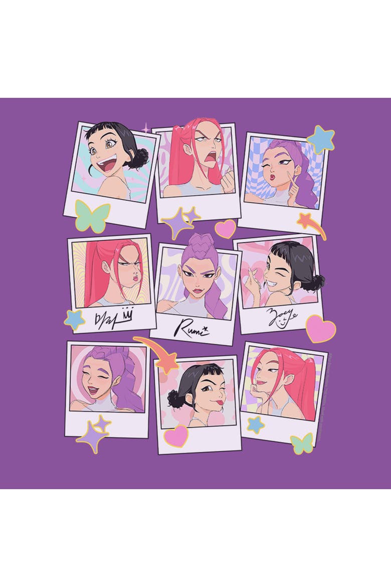 Girl's Kpop Demon Hunters Huntrix Photo Frames  Graphic T-Shirt, Alternate, color, Purple Berry