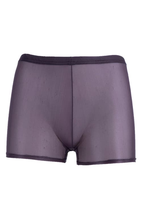Lechery ® Lustrous Sheer Boyshort Tights In Purple