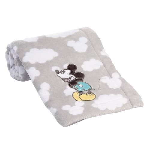 Lambs & Ivy Disney Baby Moonlight Mickey Mouse Soft Fleece Baby Blanket In Gray