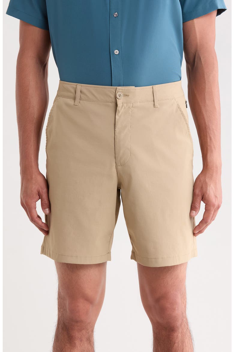 Essential Tech Chino Shorts, Main, color, KHAKI