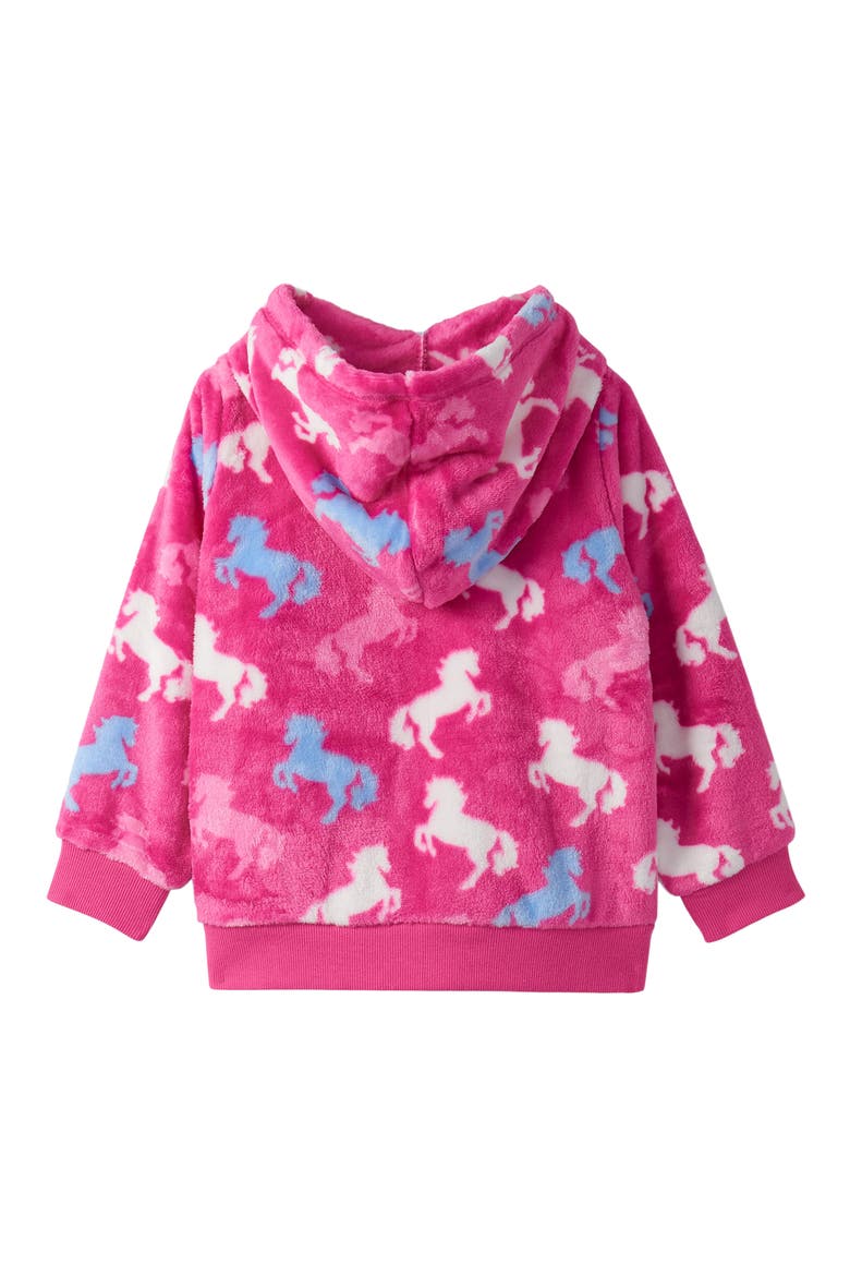 Kids' Beautiful Horses Faux Fur Hoodie, Alternate, color, RASPBERRY ROSE