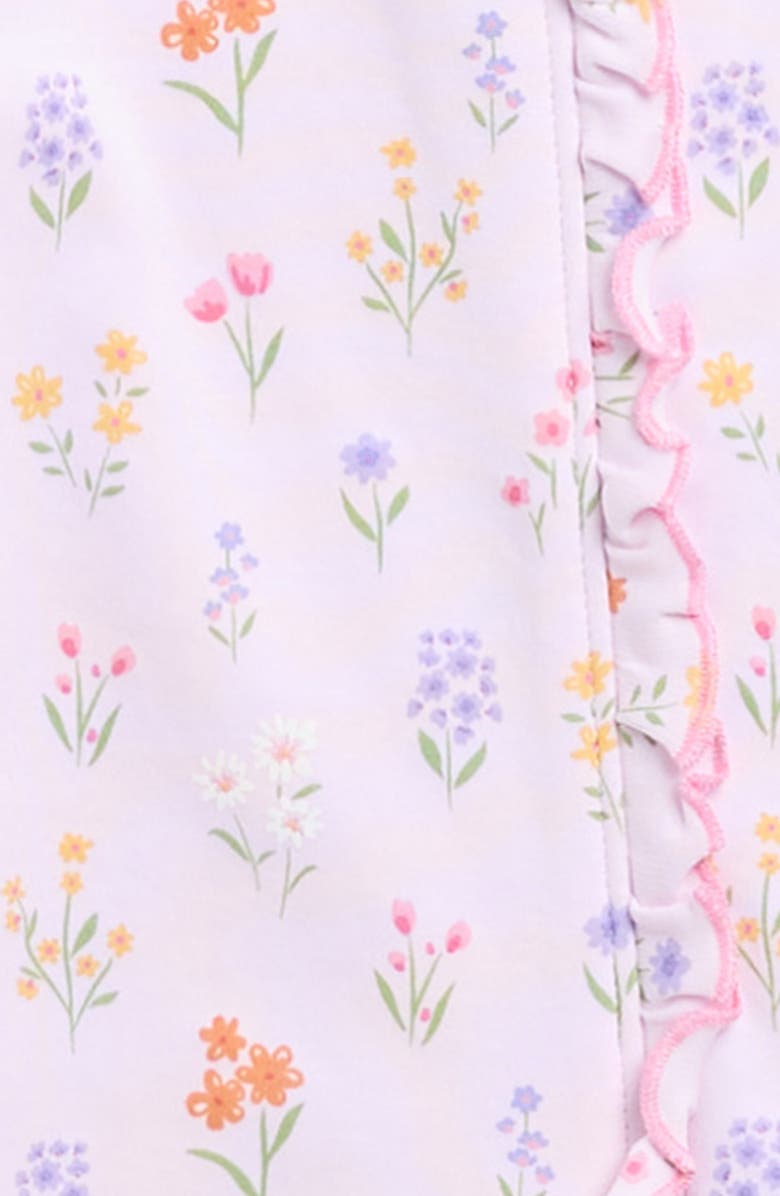 Kissy Kissy Floral Print Pima Cotton Footie, Alternate, color, Multi Pink