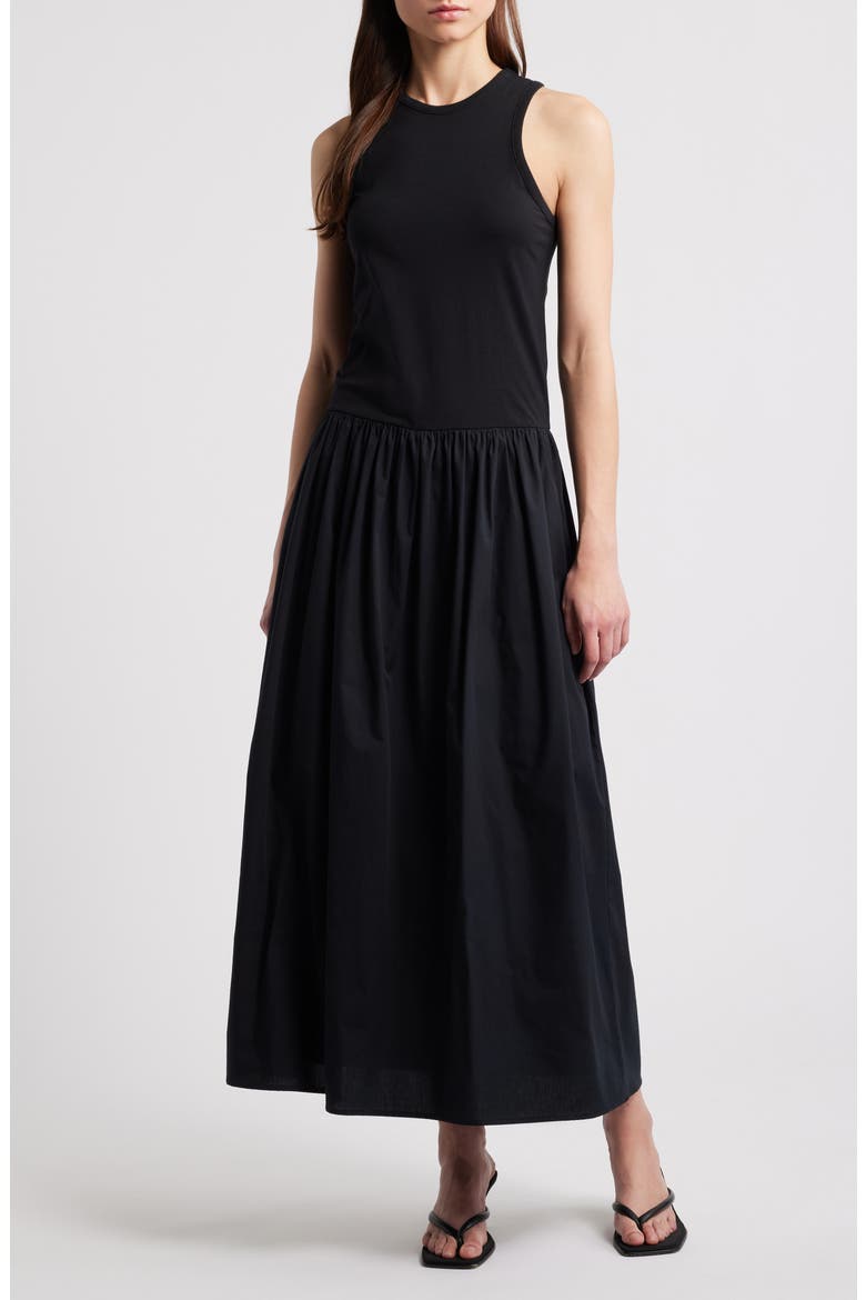 Racer Tank Maxi Dress, Main, color, BLACK