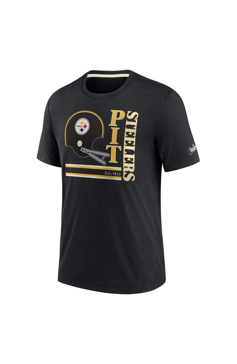 Nike Men's Nike Black Pittsburgh Steelers Wordmark Logo Tri-Blend T-Shirt, Alternate, color, Black