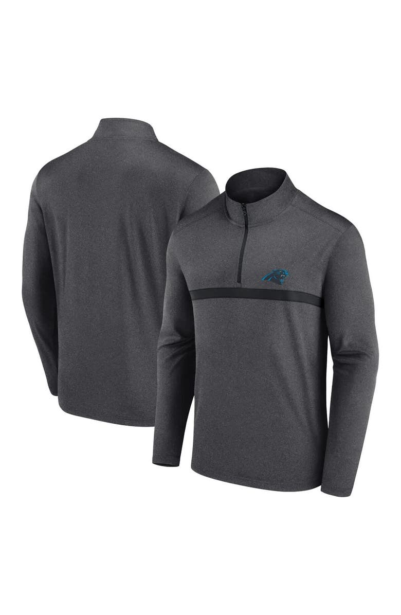 FANATICS Men's Fanatics  Charcoal Carolina Panthers Head-to-Head Quarter-Zip Pullover, Alternate, color, 