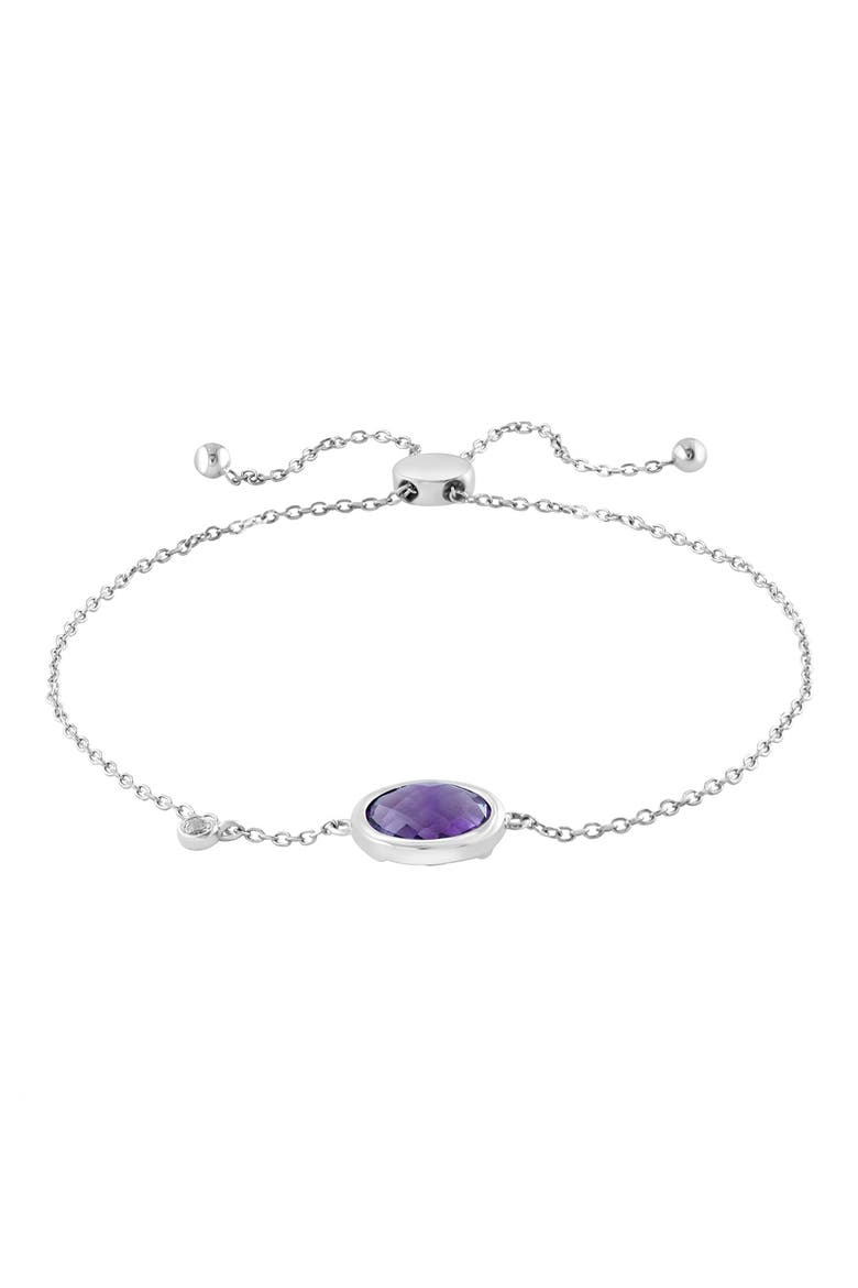 Purple Amethyst & White Topaz Slider Bracelet, Main, color, PURPLE
