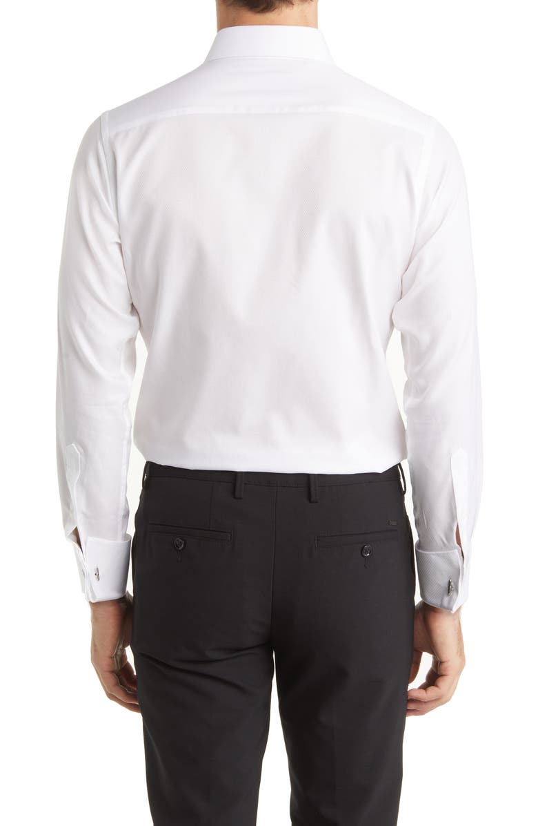 David Donahue Slim Fit Tuxedo Shirt, Alternate, color, White