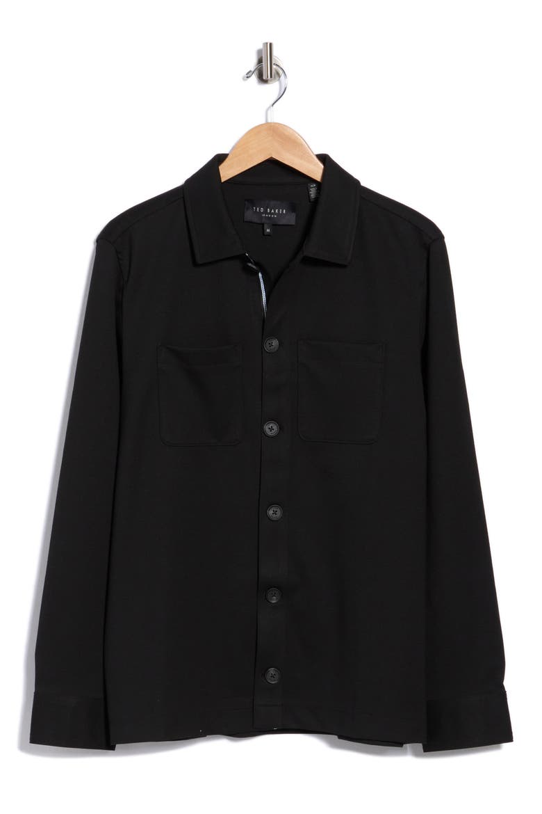 Button Front Shirt Jacket, Alternate, color, BLACK BEAUTY