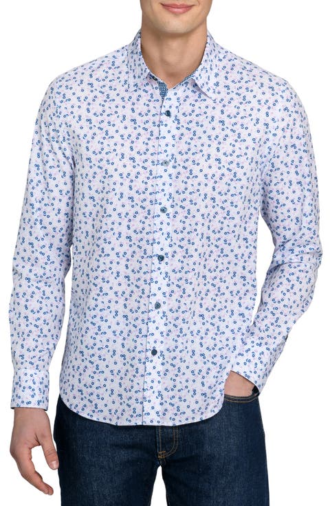 Daisy Floral Print Stretch Dress Shirt