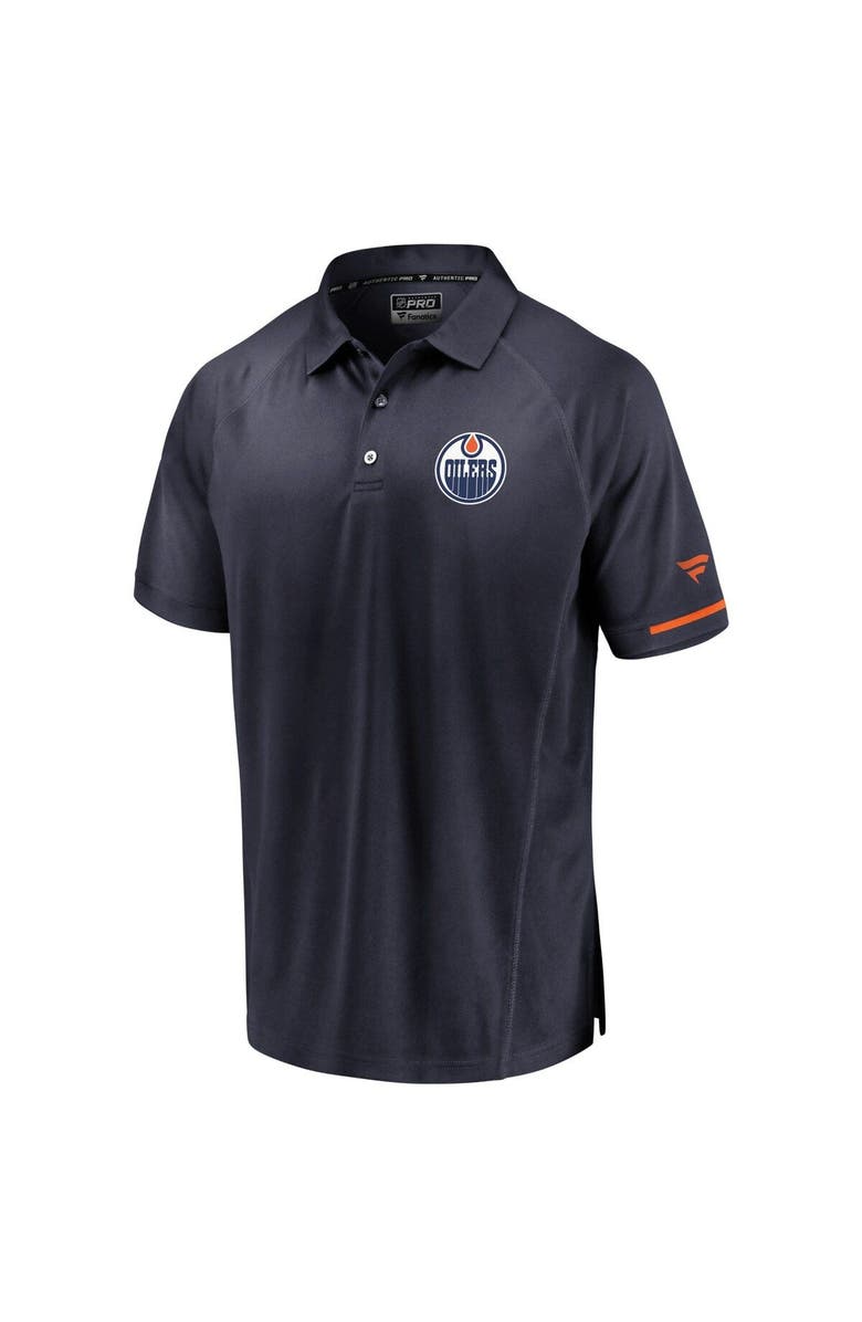 FANATICS Men's Fanatics Branded Navy Edmonton Oilers Authentic Pro Rinkside Polo, Main, color, 