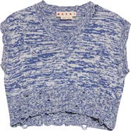 Marni Disheveled Crop Cotton Sweater Vest