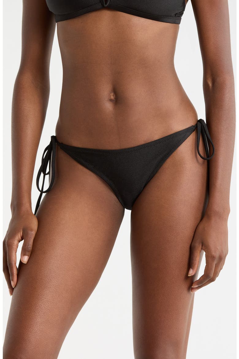 Side Tie Bikini Bottoms, Main, color, TWILIGHT BLACK