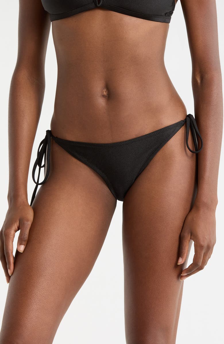 Kulani Kinis Side Tie Bikini Bottoms, Main, color, Twilight Black