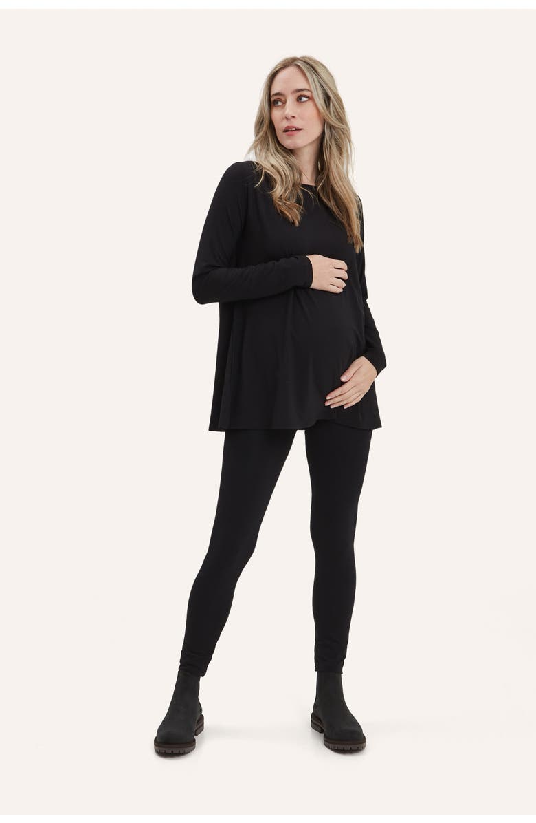 Nom Maternity Nicolette Long Sleeve Maternity & Nursing Tee, Main, color, Black